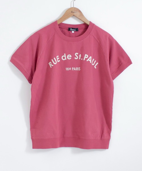 ALL ORDINARIES（オールオーディナリーズ）の「反応染め RUE de St.PAUL ラグラン半袖Tシャツ（Tシャツ/カットソー・レディース・チャコールグレー/ライトグレー/オフホワイト/ピンク・S/M/L/XL）」の8枚目の写真