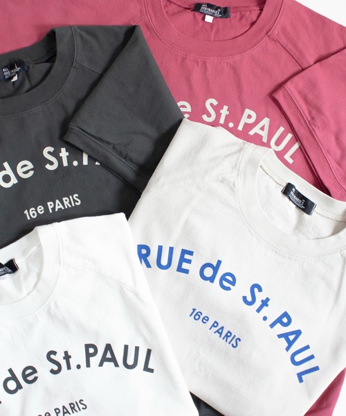 ALL ORDINARIES（オールオーディナリーズ）の「反応染め RUE de St.PAUL ラグラン半袖Tシャツ（Tシャツ/カットソー・レディース・チャコールグレー/ライトグレー/オフホワイト/ピンク・S/M/L/XL）」の22枚目の写真