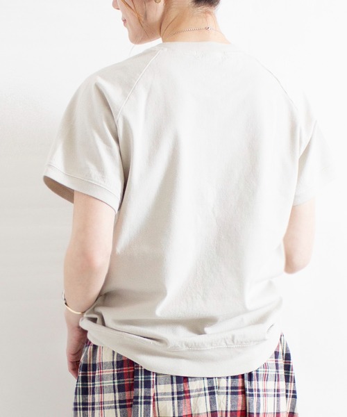 ALL ORDINARIES（オールオーディナリーズ）の「反応染め RUE de St.PAUL ラグラン半袖Tシャツ（Tシャツ/カットソー・レディース・チャコールグレー/ライトグレー/オフホワイト/ピンク・S/M/L/XL）」の9枚目の写真