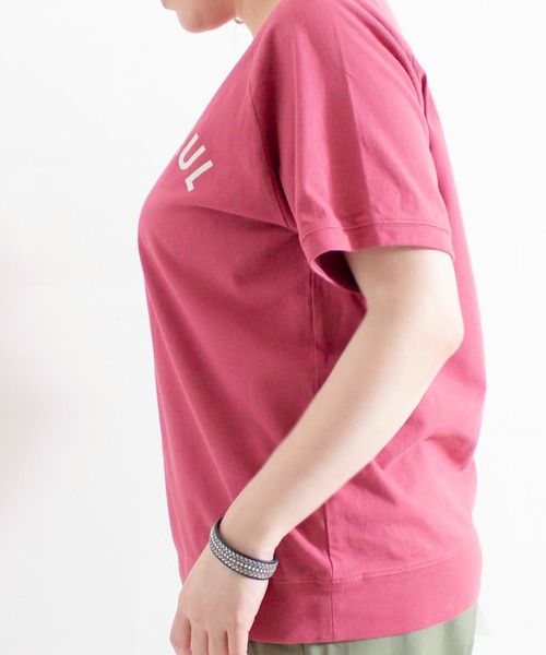 ALL ORDINARIES（オールオーディナリーズ）の「反応染め RUE de St.PAUL ラグラン半袖Tシャツ（Tシャツ/カットソー・レディース・チャコールグレー/ライトグレー/オフホワイト/ピンク・S/M/L/XL）」の7枚目の写真