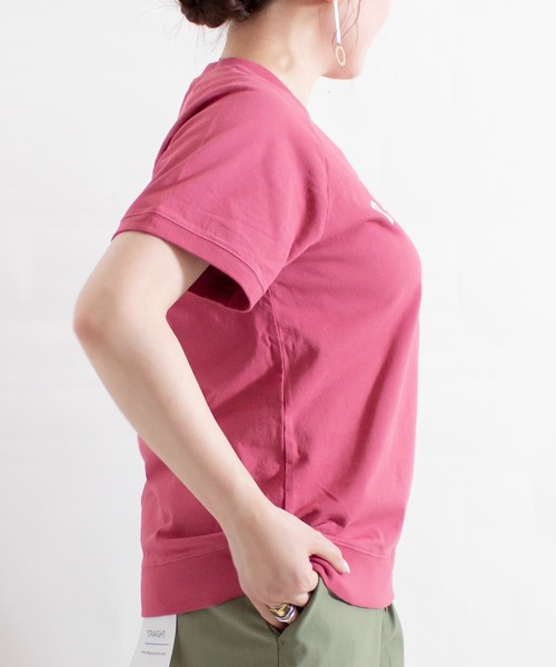 ALL ORDINARIES（オールオーディナリーズ）の「反応染め RUE de St.PAUL ラグラン半袖Tシャツ（Tシャツ/カットソー・レディース・チャコールグレー/ライトグレー/オフホワイト/ピンク・S/M/L/XL）」の5枚目の写真