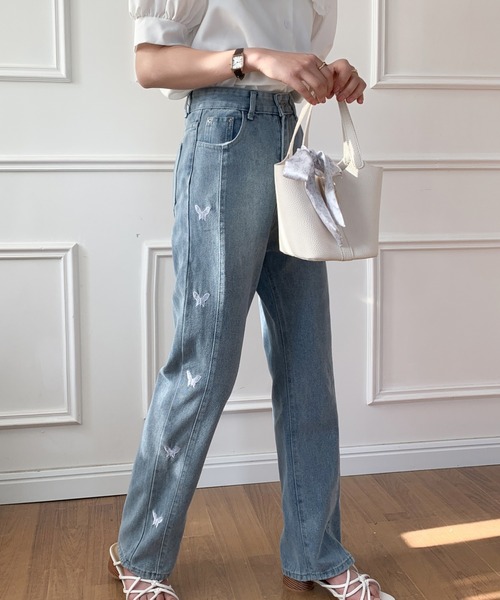 DIAVEL（ディアベル）の「【SALE開催】バタフライデニムSALE/刺繍デニムパンツ（デニムパンツ・レディース・ブルー/ダークグレー・M/L/S）」の11枚目の写真