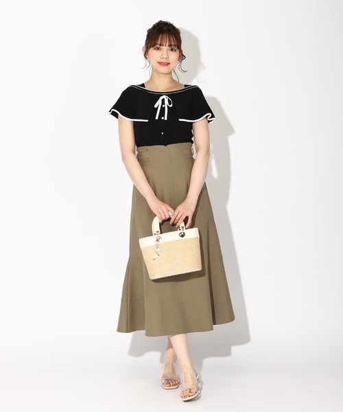 MISCH MASCH（ミッシュマッシュ）の「■2023春夏新作■コンビバスケットバケツ/MM318008（かごバッグ・レディース・ダークブラウン/ネイビー/キナリ・ﾌﾘ-）」の10枚目の写真