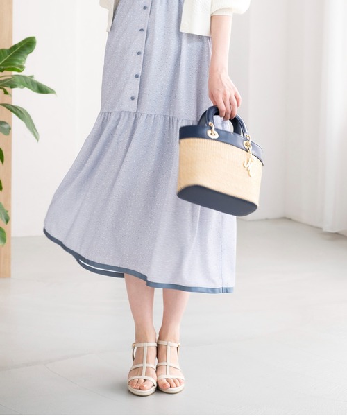 MISCH MASCH（ミッシュマッシュ）の「■2023春夏新作■コンビバスケットバケツ/MM318008（かごバッグ・レディース・ダークブラウン/ネイビー/キナリ・ﾌﾘ-）」の20枚目の写真