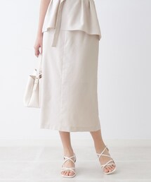 couture brooch | 【セットアップ着用可能】麻調合繊タイトスカート(スカート)