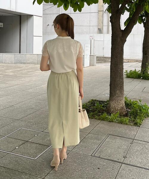 couture brooch（クチュールブローチ）の「◆【セットアップ着用可能】麻調合繊タイトスカート（スカート・レディース・ブラック/ナチュラル/ライトグリーン・36/38/40/42）」の22枚目の写真