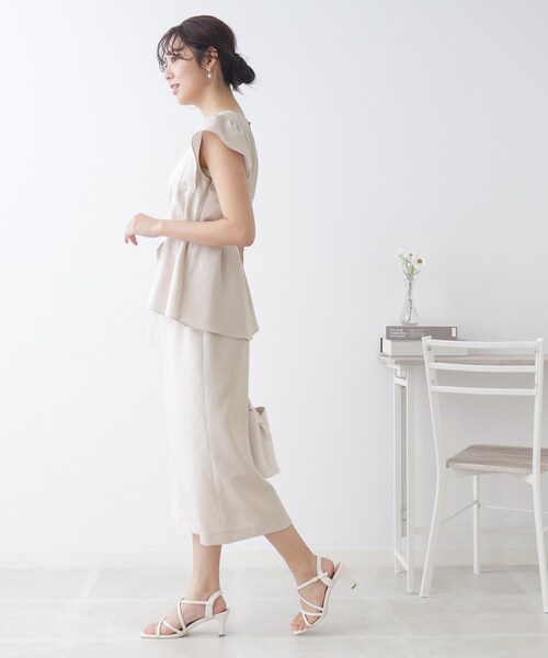 couture brooch（クチュールブローチ）の「◆【セットアップ着用可能】麻調合繊タイトスカート（スカート・レディース・ブラック/ナチュラル/ライトグリーン・36/38/40/42）」の17枚目の写真