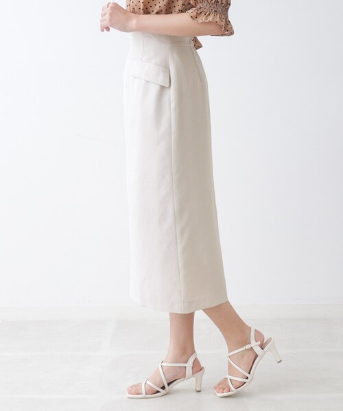 couture brooch（クチュールブローチ）の「◆【セットアップ着用可能】麻調合繊タイトスカート（スカート・レディース・ブラック/ナチュラル/ライトグリーン・36/38/40/42）」の19枚目の写真