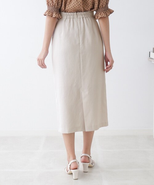 couture brooch（クチュールブローチ）の「◆【セットアップ着用可能】麻調合繊タイトスカート（スカート・レディース・ブラック/ナチュラル/ライトグリーン・36/38/40/42）」の8枚目の写真