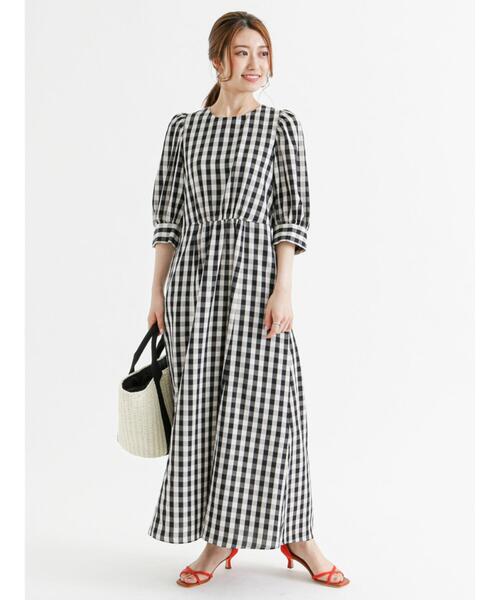 Te chichi（テチチ）の「リネン混ボリュームスリーブワンピース（ワンピース・レディース・イエロー/ネイビー/ブラック・F）」の12枚目の写真