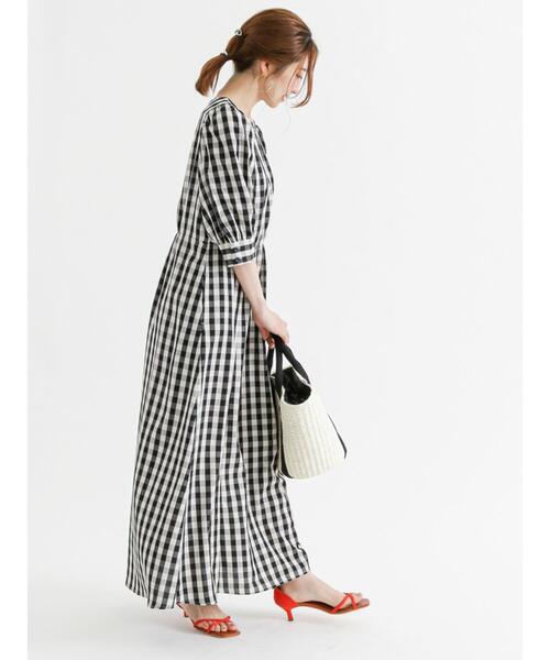 Te chichi（テチチ）の「リネン混ボリュームスリーブワンピース（ワンピース・レディース・イエロー/ネイビー/ブラック・F）」の13枚目の写真