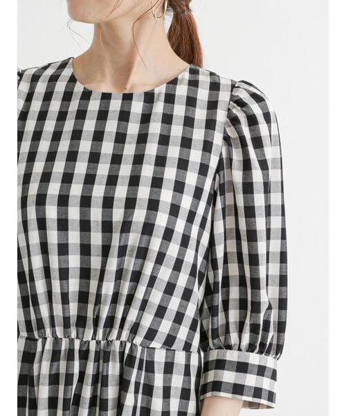 Te chichi（テチチ）の「リネン混ボリュームスリーブワンピース（ワンピース・レディース・イエロー/ネイビー/ブラック・F）」の15枚目の写真