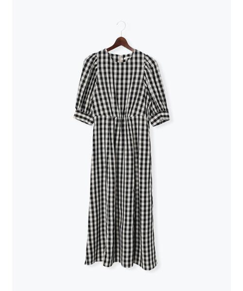 Te chichi（テチチ）の「リネン混ボリュームスリーブワンピース（ワンピース・レディース・イエロー/ネイビー/ブラック・F）」の4枚目の写真