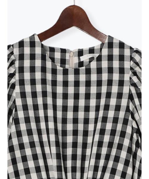 Te chichi（テチチ）の「リネン混ボリュームスリーブワンピース（ワンピース・レディース・イエロー/ネイビー/ブラック・F）」の6枚目の写真