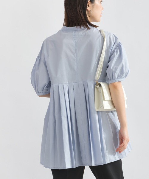 PICCIN PERLA(ピッチンペルラ)の「裾プリーツパールボタンブラウス(シャツ/ブラウス・レディース・サックスブルー/オフホワイト/レモンイエロー・M)」の7枚目の写真