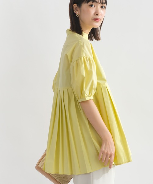 PICCIN PERLA(ピッチンペルラ)の「裾プリーツパールボタンブラウス(シャツ/ブラウス・レディース・サックスブルー/オフホワイト/レモンイエロー・M)」の22枚目の写真