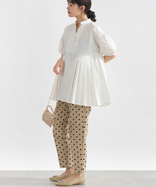 PICCIN PERLA(ピッチンペルラ)の「裾プリーツパールボタンブラウス(シャツ/ブラウス・レディース・サックスブルー/オフホワイト/レモンイエロー・M)」の11枚目の写真