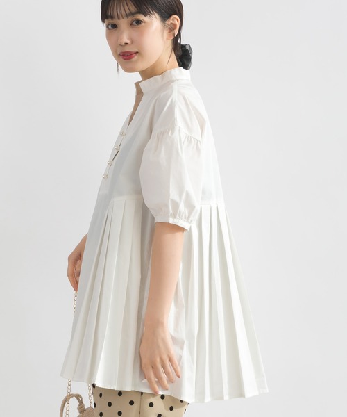 PICCIN PERLA(ピッチンペルラ)の「裾プリーツパールボタンブラウス(シャツ/ブラウス・レディース・サックスブルー/オフホワイト/レモンイエロー・M)」の15枚目の写真