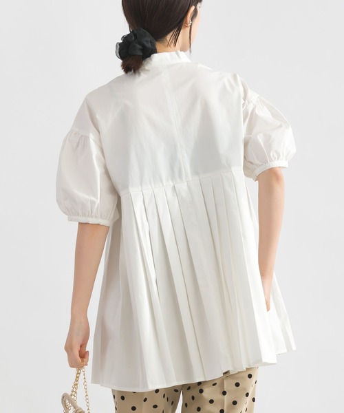 PICCIN PERLA(ピッチンペルラ)の「裾プリーツパールボタンブラウス(シャツ/ブラウス・レディース・サックスブルー/オフホワイト/レモンイエロー・M)」の14枚目の写真