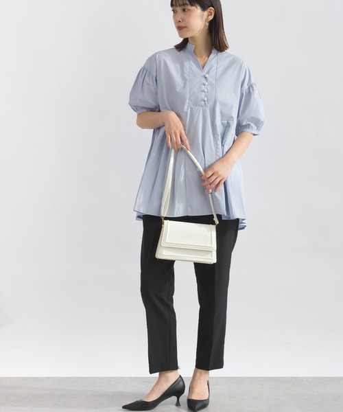 PICCIN PERLA(ピッチンペルラ)の「裾プリーツパールボタンブラウス(シャツ/ブラウス・レディース・サックスブルー/オフホワイト/レモンイエロー・M)」の18枚目の写真