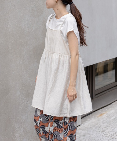 CIAOPANIC TYPY（チャオパニックティピー）の「シアーリネンバックギャザーキャミチュニック（チュニック・レディース・ブラック/ピンク/ブルー/アイボリー・ONE SIZE）」の6枚目の写真