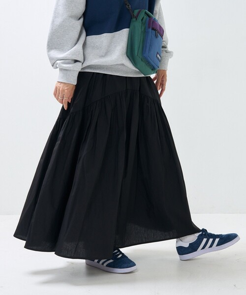 FREAK'S STORE（フリークスストア）の「ラウンドティアードスカート（スカート・レディース・ブラウン/オフホワイト/ブラック/グリーン・ﾌﾘ-）」の3枚目の写真