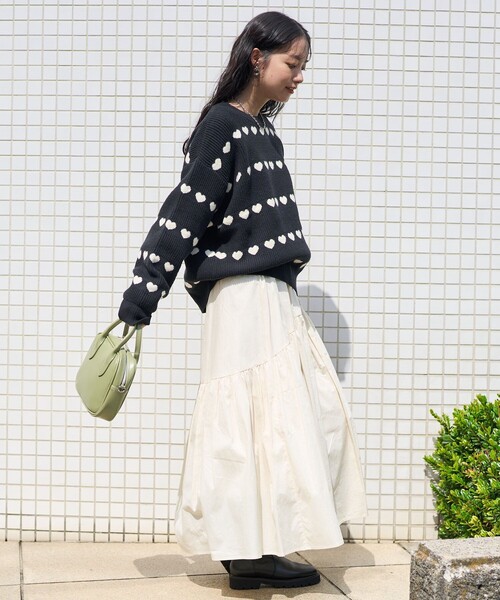 FREAK'S STORE（フリークスストア）の「ラウンドティアードスカート（スカート・レディース・ブラウン/オフホワイト/ブラック/グリーン・ﾌﾘ-）」の17枚目の写真