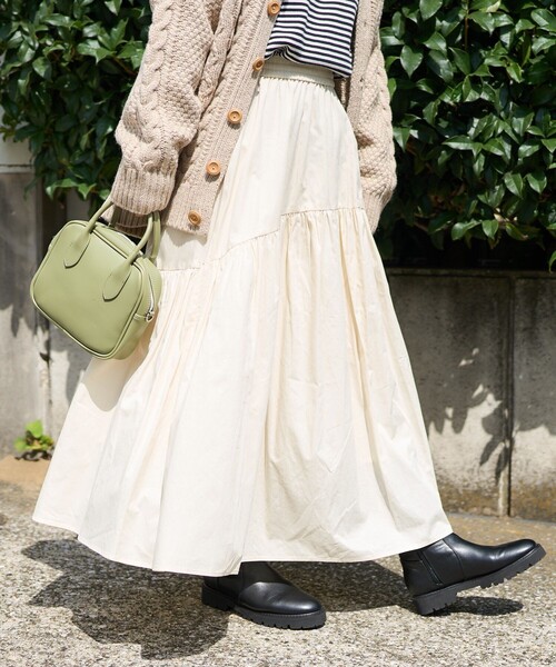 FREAK'S STORE（フリークスストア）の「ラウンドティアードスカート（スカート・レディース・ブラウン/オフホワイト/ブラック/グリーン・ﾌﾘ-）」の21枚目の写真