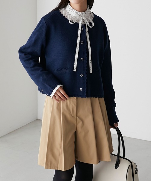 BONLECILL（ボンルシール）の「スカラップVネックニット