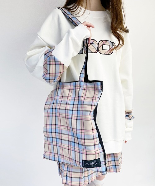 MILKBOY（ミルクボーイ）の「TEDDY CHECK トートバッグ（トートバッグ・レディース・B/A・FREE）」の2枚目の写真