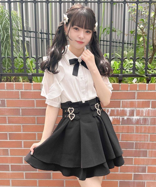 ROJITA（ロジータ）の「ラッフルスリーブパール衿半袖ブラウス（シャツ/ブラウス・レディース・ブラック/パープル/ホワイト・FREE）」の12枚目の写真