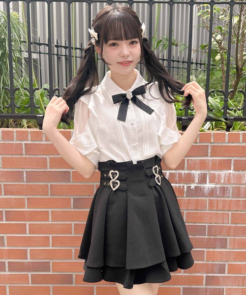 ROJITA（ロジータ）の「ラッフルスリーブパール衿半袖ブラウス（シャツ/ブラウス・レディース・ブラック/パープル/ホワイト・FREE）」の13枚目の写真