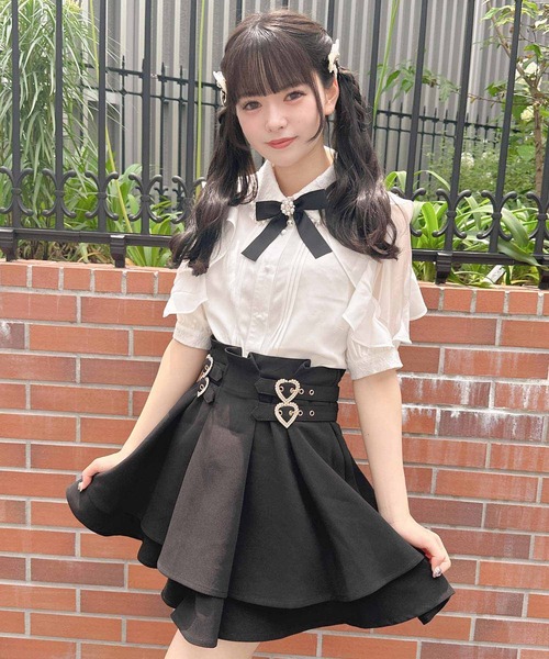 ROJITA（ロジータ）の「ラッフルスリーブパール衿半袖ブラウス（シャツ/ブラウス・レディース・ブラック/パープル/ホワイト・FREE）」の15枚目の写真