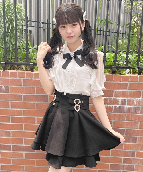 ROJITA（ロジータ）の「ラッフルスリーブパール衿半袖ブラウス（シャツ/ブラウス・レディース・ブラック/パープル/ホワイト・FREE）」の18枚目の写真