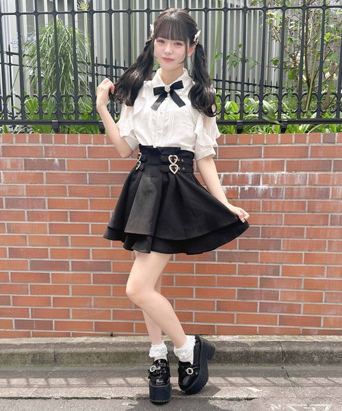 ROJITA（ロジータ）の「ラッフルスリーブパール衿半袖ブラウス（シャツ/ブラウス・レディース・ブラック/パープル/ホワイト・FREE）」の20枚目の写真