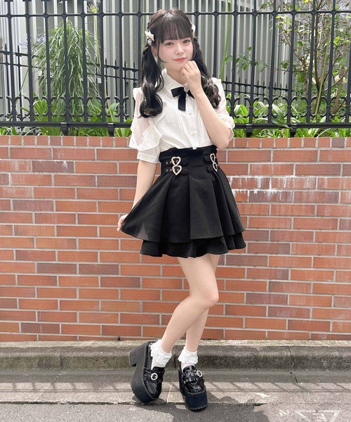 ROJITA（ロジータ）の「ラッフルスリーブパール衿半袖ブラウス（シャツ/ブラウス・レディース・ブラック/パープル/ホワイト・FREE）」の22枚目の写真