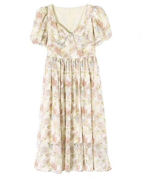 Primazel（プリマゼル）の「ペンタゴンネックフラワー柄半袖ワンピース（ワンピース・レディース・ホワイト系その他・M）」の11枚目の写真