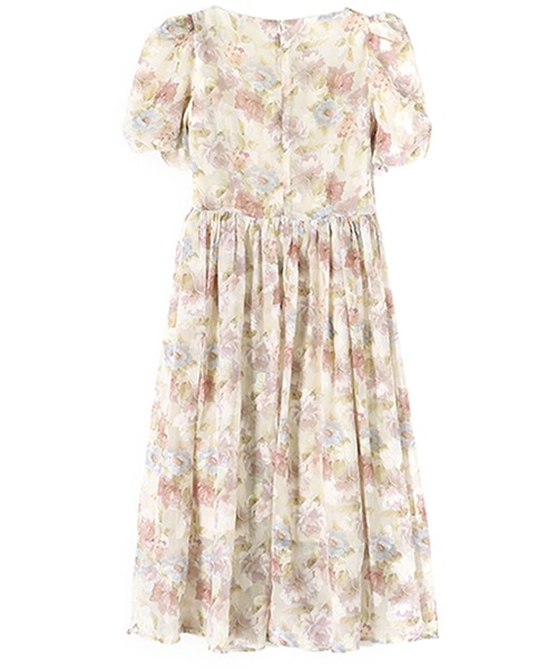 Primazel（プリマゼル）の「ペンタゴンネックフラワー柄半袖ワンピース（ワンピース・レディース・ホワイト系その他・M）」の14枚目の写真