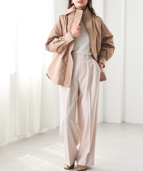 RANAN（ラナン）の「2WAY中綿キルティングダウンジャケット（ダウンジャケット/コート・レディース・ベージュ/ブラック/アイボリー・M/LL/L）」の17枚目の写真