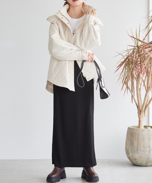 RANAN（ラナン）の「2WAY中綿キルティングダウンジャケット（ダウンジャケット/コート・レディース・ベージュ/ブラック/アイボリー・M/LL/L）」の19枚目の写真