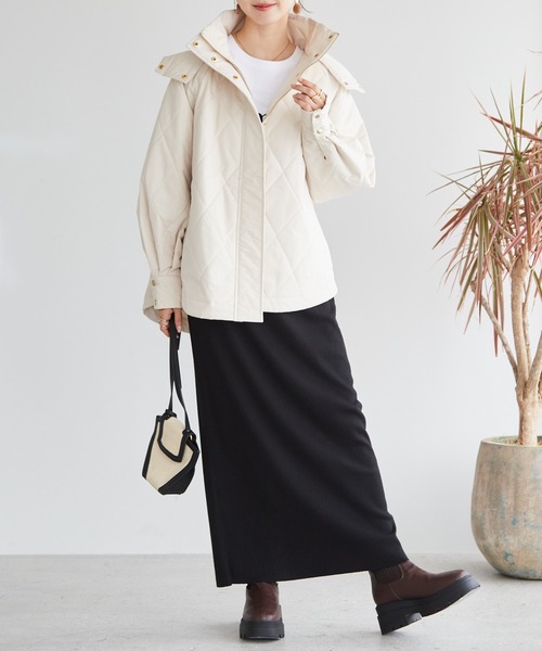 セール】2WAY中綿キルティングダウンジャケット（ダウンジャケット