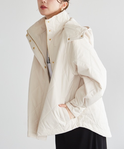 RANAN（ラナン）の「2WAY中綿キルティングダウンジャケット（ダウンジャケット/コート・レディース・ベージュ/ブラック/アイボリー・M/LL/L）」の18枚目の写真