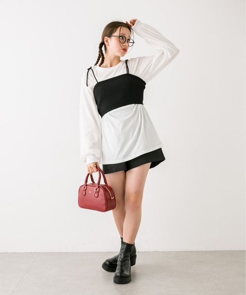 OLIVE des OLIVE（オリーブデオリーブ）の「前ボタンショートパンツ　1032020040（その他パンツ・レディース・ブラック/チャコールグレー/ブラック系その他・FREE）」の4枚目の写真