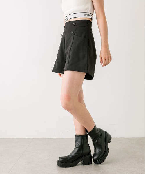 OLIVE des OLIVE（オリーブデオリーブ）の「前ボタンショートパンツ　1032020040（その他パンツ・レディース・ブラック/チャコールグレー/ブラック系その他・FREE）」の8枚目の写真