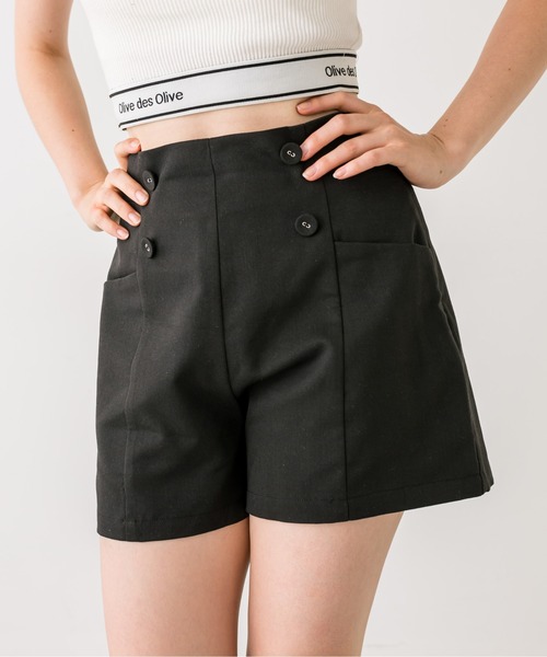 OLIVE des OLIVE（オリーブデオリーブ）の「前ボタンショートパンツ　1032020040（その他パンツ・レディース・ブラック/チャコールグレー/ブラック系その他・FREE）」の10枚目の写真