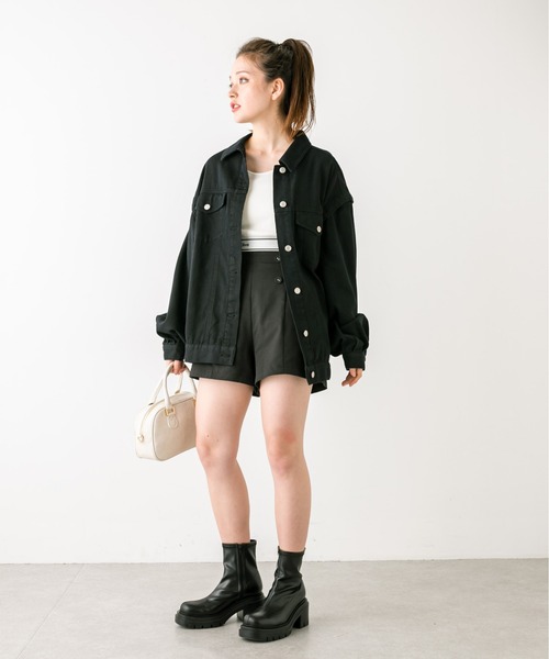 OLIVE des OLIVE（オリーブデオリーブ）の「前ボタンショートパンツ　1032020040（その他パンツ・レディース・ブラック/チャコールグレー/ブラック系その他・FREE）」の11枚目の写真