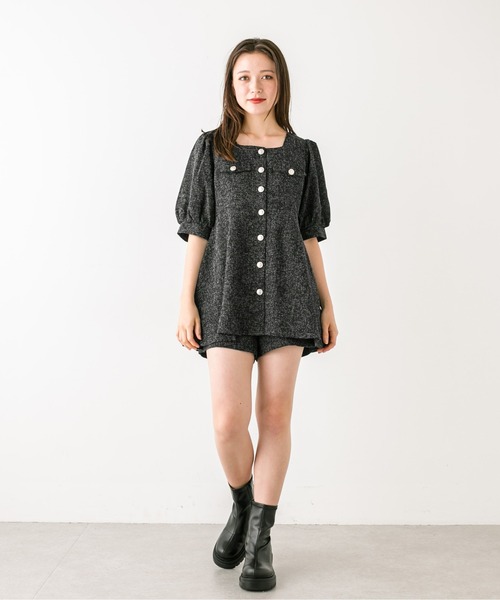 OLIVE des OLIVE（オリーブデオリーブ）の「前ボタンショートパンツ　1032020040（その他パンツ・レディース・ブラック/チャコールグレー/ブラック系その他・FREE）」の12枚目の写真