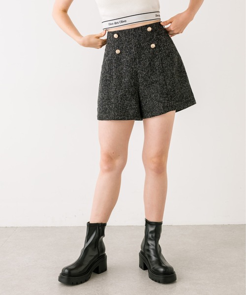 OLIVE des OLIVE（オリーブデオリーブ）の「前ボタンショートパンツ　1032020040（その他パンツ・レディース・ブラック/チャコールグレー/ブラック系その他・FREE）」の15枚目の写真