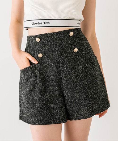 OLIVE des OLIVE（オリーブデオリーブ）の「前ボタンショートパンツ　1032020040（その他パンツ・レディース・ブラック/チャコールグレー/ブラック系その他・FREE）」の18枚目の写真