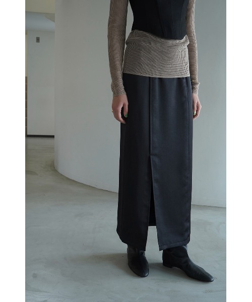 CLANE（クラネ）の「CLANE/クラネ/SATIN SLIT SKIRT（スカート